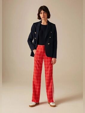 ME + EM Red and pink check pant.